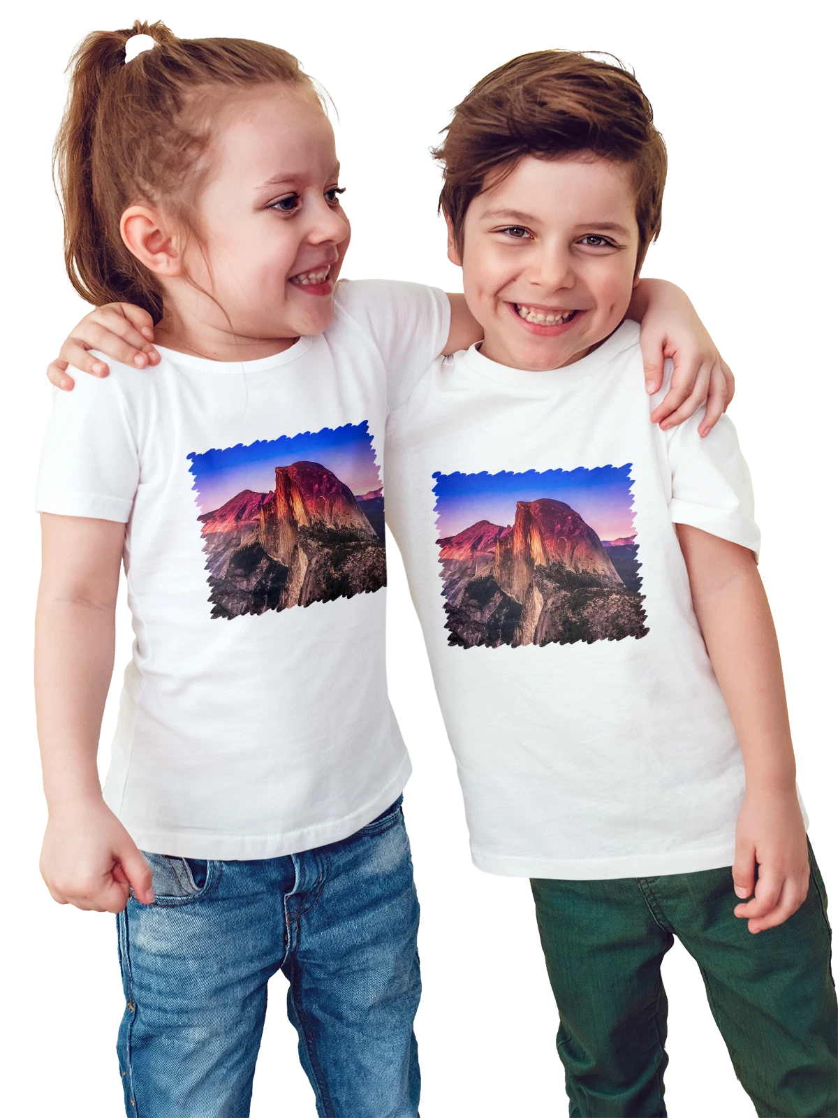 Футболка детская Пейзаж National Park Mac OS Yosemite белая с принтом — путешествия — Белая, фото 1