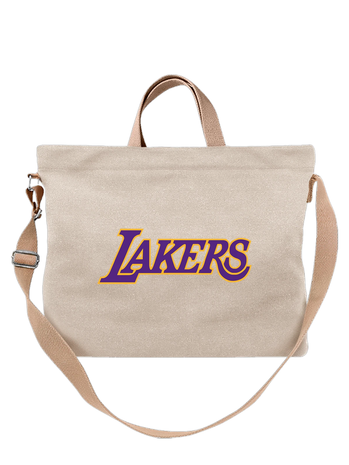Сумка Lakers белая с принтом — футболка для активного отдыха — Белая, фото 1