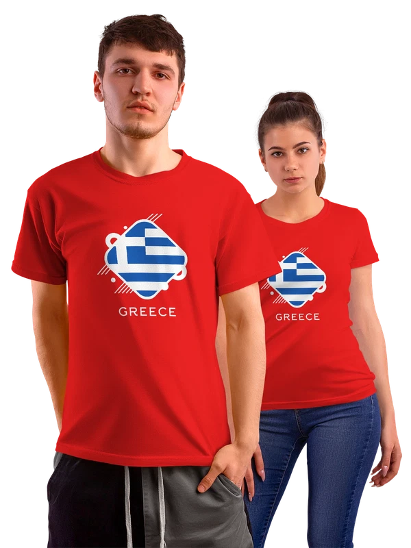 Футболка флаг Греции Greece — Красная, фото 1