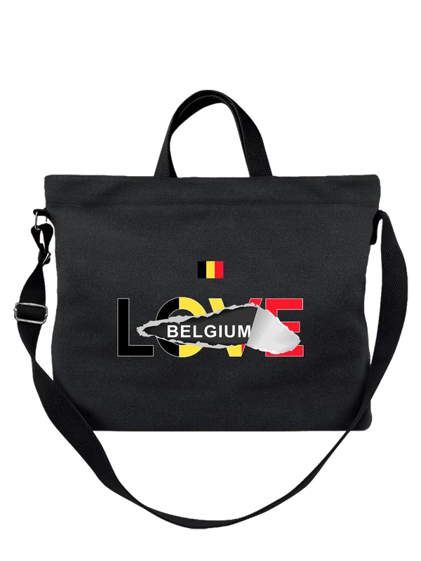 Сумка флаг Бельгии Belgium — Чёрная, фото 1