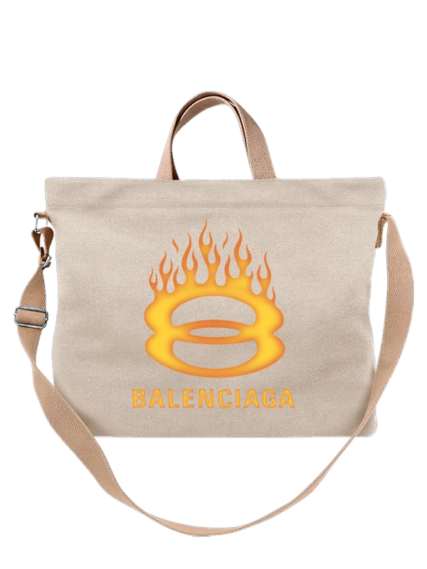 Сумка Balenciaga с огненным кольцом и пламенем — Белая, фото 1