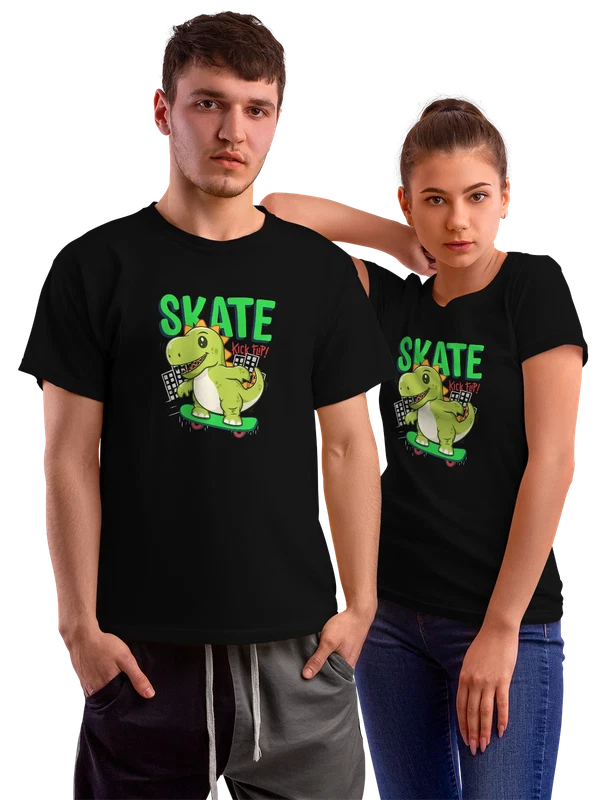 Футболка динозавр skate — Чёрная, фото 1