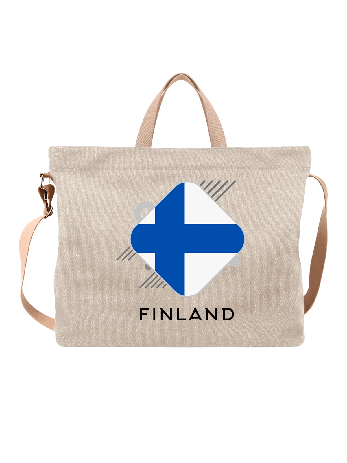 Сумка Флаг Финляндии Finland белая с принтом — национальная символика — Белая, фото 1