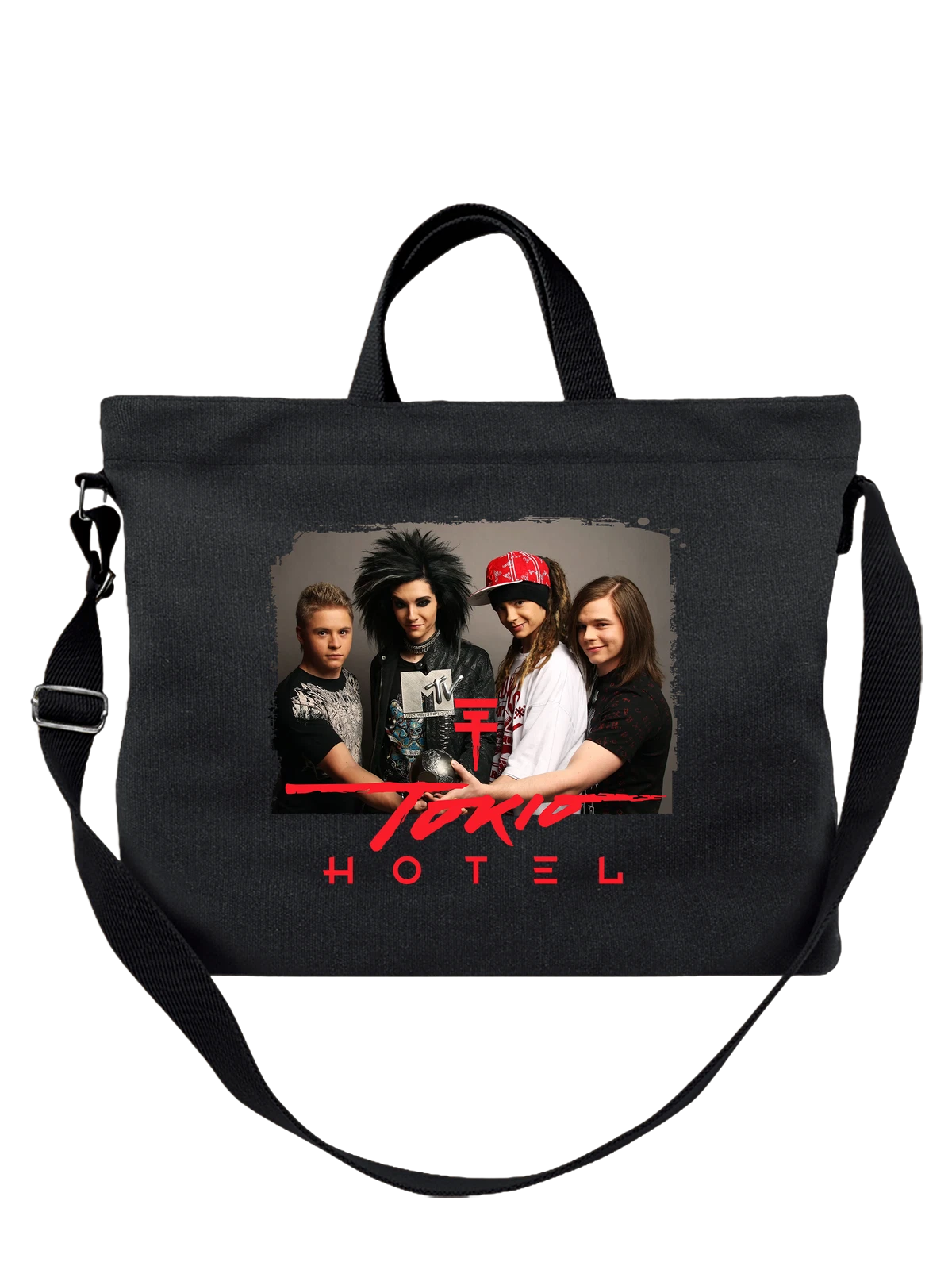 Сумка Группа Tokio Hotel Токио Хотел чёрная с принтом — песня — Чёрная, фото 1
