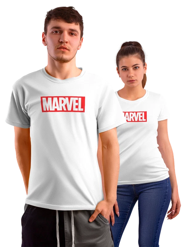 Футболка марвел marvel логотип — Белая, фото 1