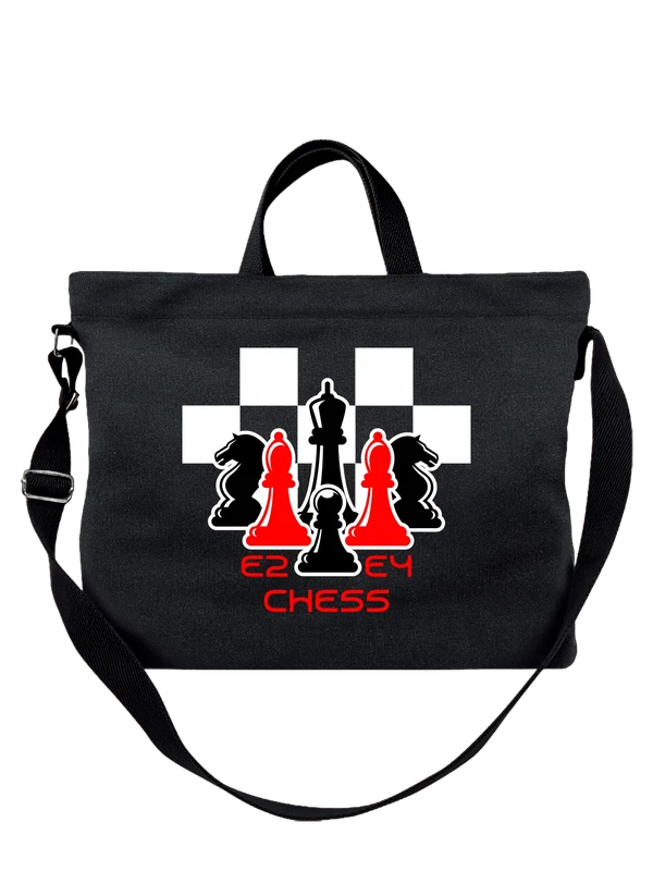 Сумка с шахматами надпись chess — Чёрная, фото 1
