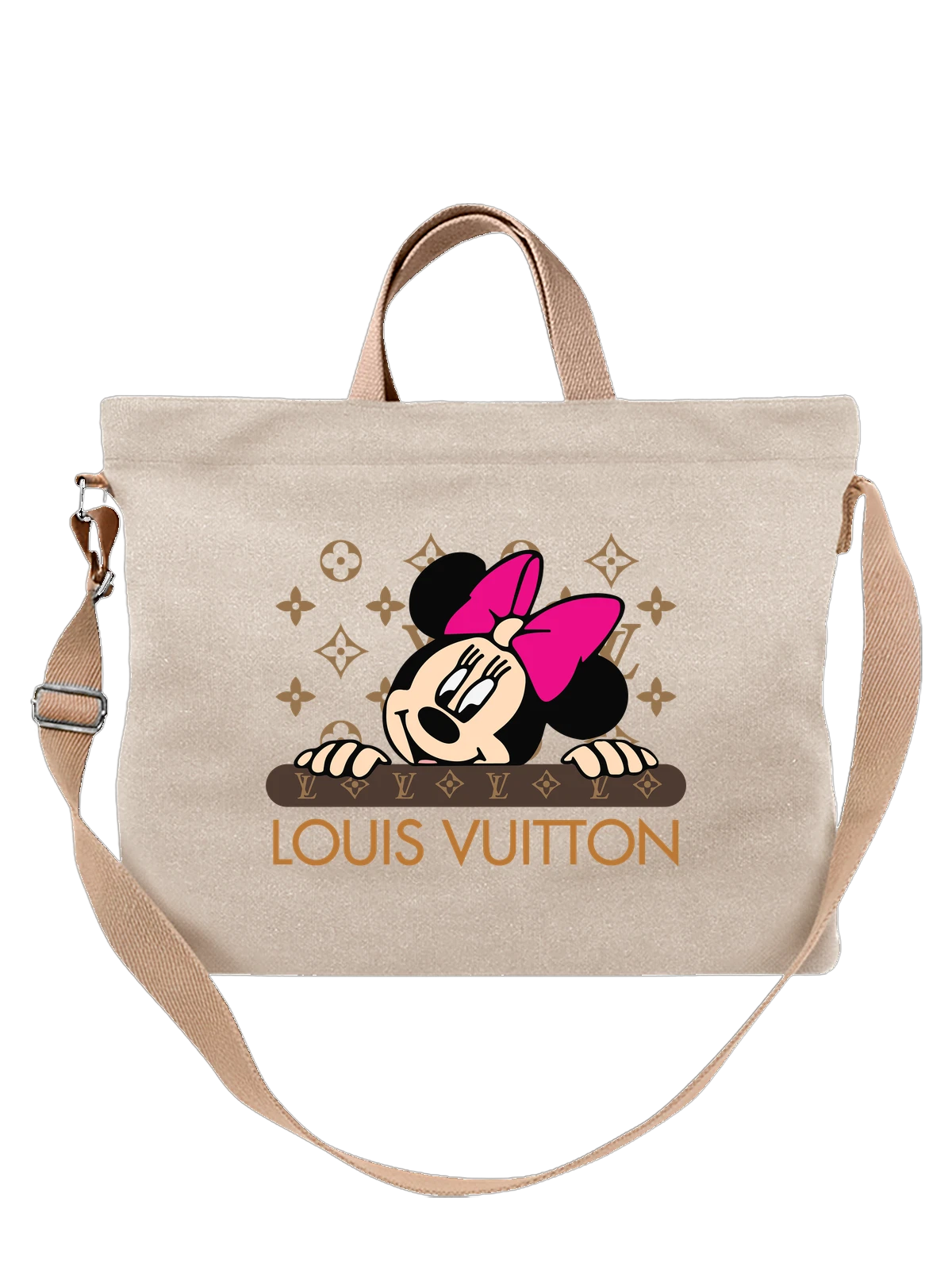 Сумка Louis Vuitton Минни Маус с логотипом LV белая с принтом — модный принт — Белая, фото 1