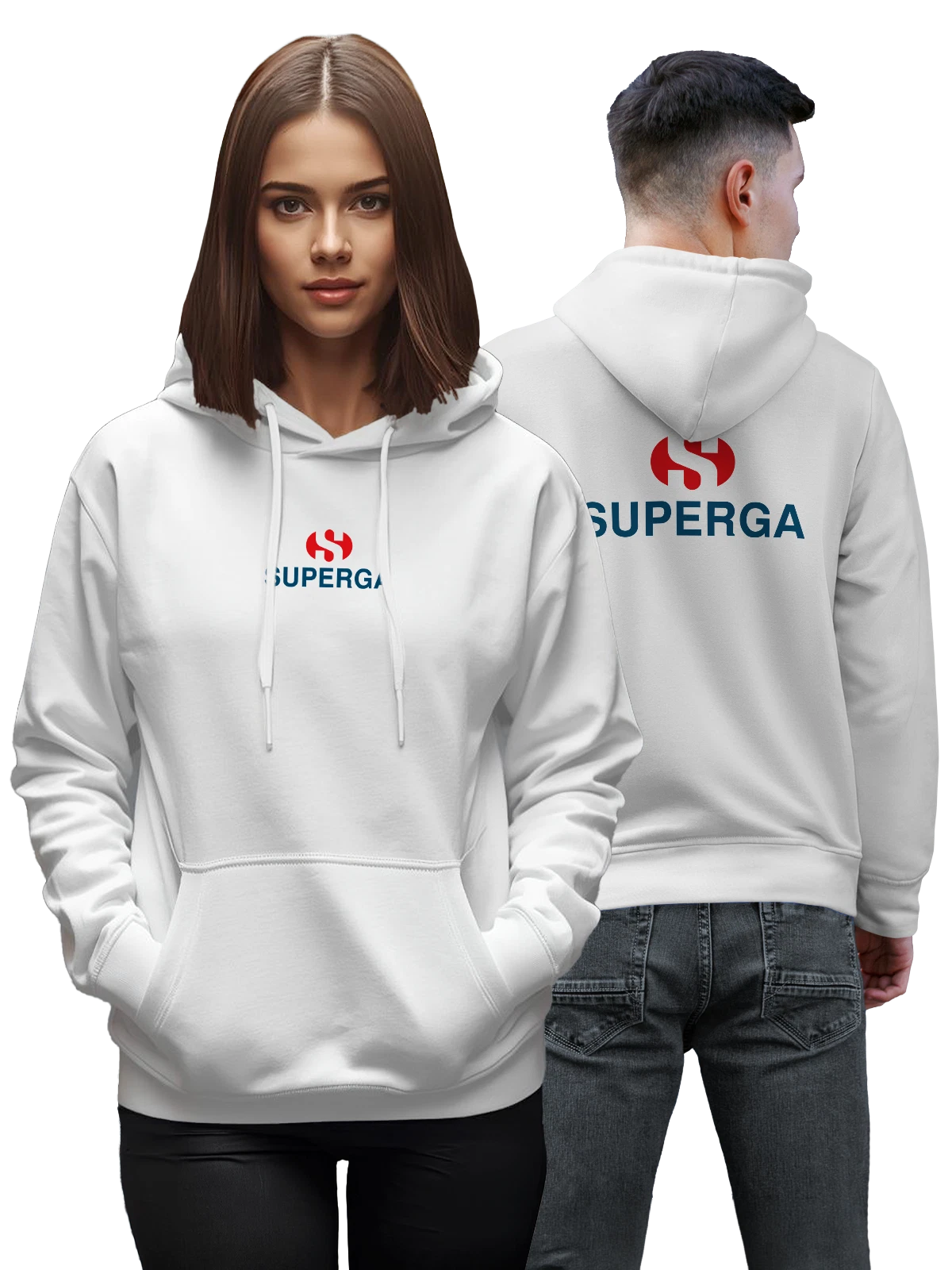 Худи Superga белое с принтом — теннисный стиль — Белая, фото 1