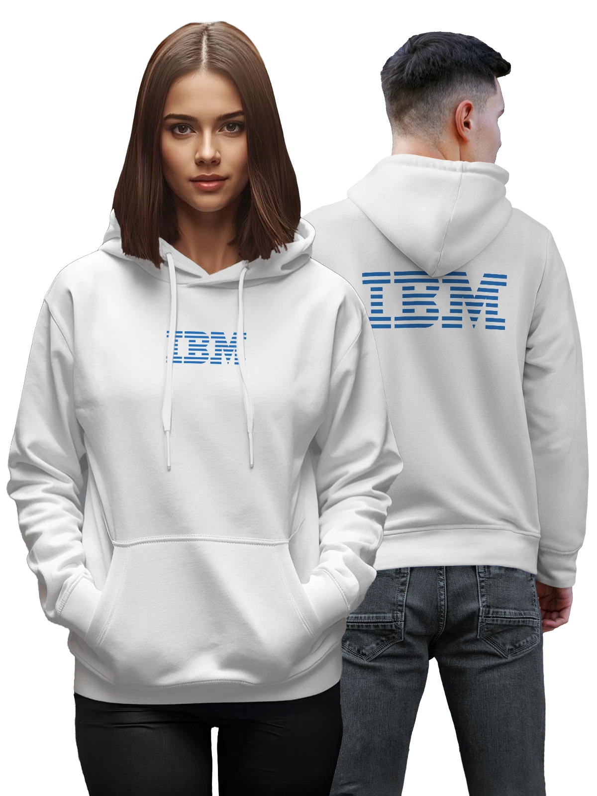 Худи IBM белое с принтом — история вычислительной техники — Белая, фото 1