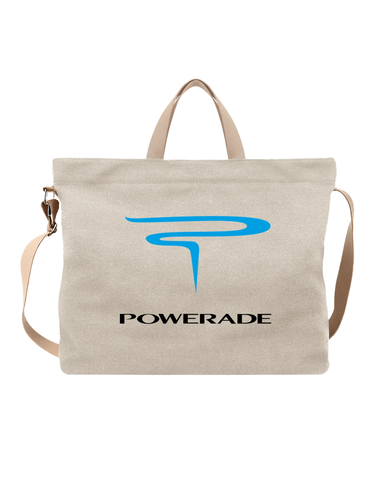Сумка Powerade белая с принтом — современная айдентика — Белая, фото 1