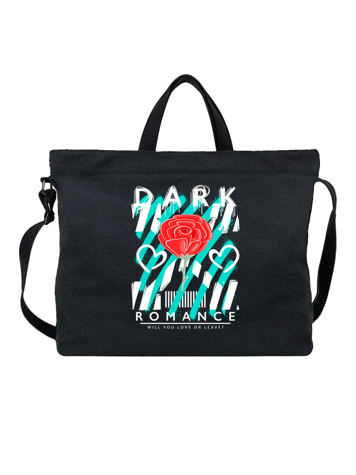 Сумка Роза dark romance чёрная с принтом — подарок любимой — Чёрная, фото 1