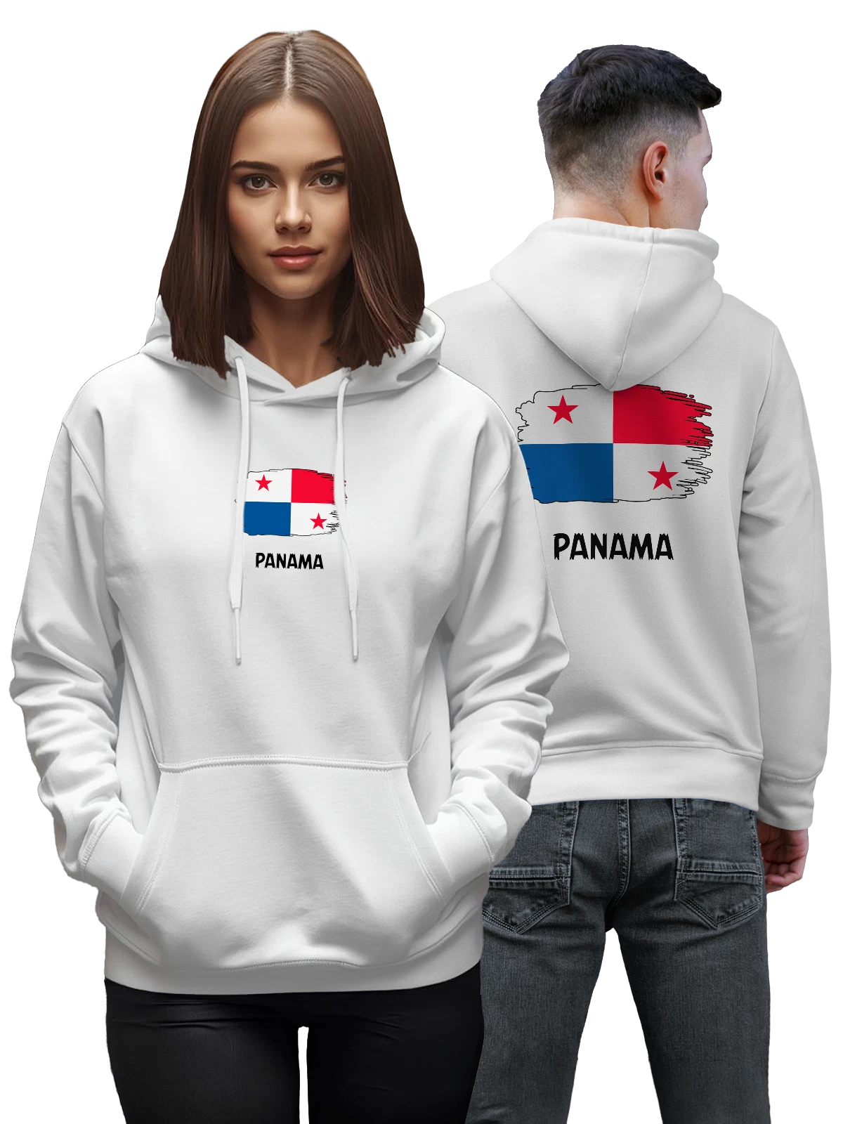 Худи с флагом Панама Panama белое с принтом — национальная символика — Белая, фото 1