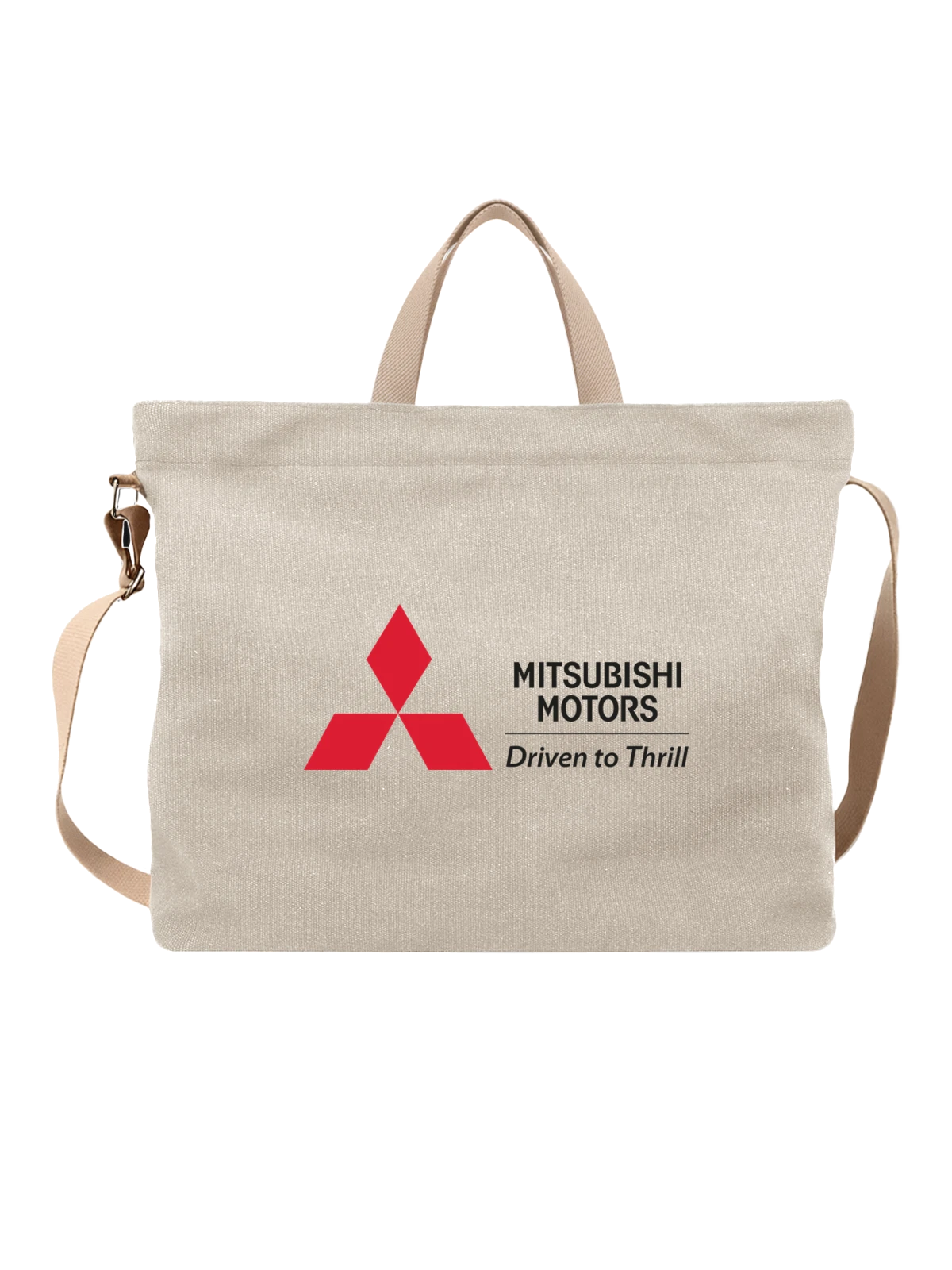 Сумка Mitsubishi белая с принтом — контрастный принт — Белая, фото 1