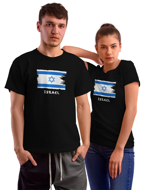 Футболка с флагом Израиля Israel — Чёрная, фото 1