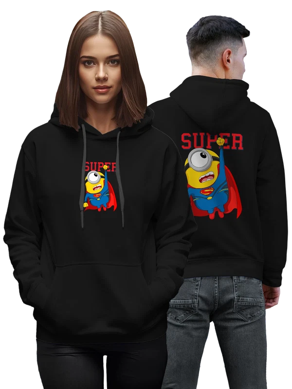 Худи Миньон Minion Супермен Superman и надписью super — Чёрная, фото 1