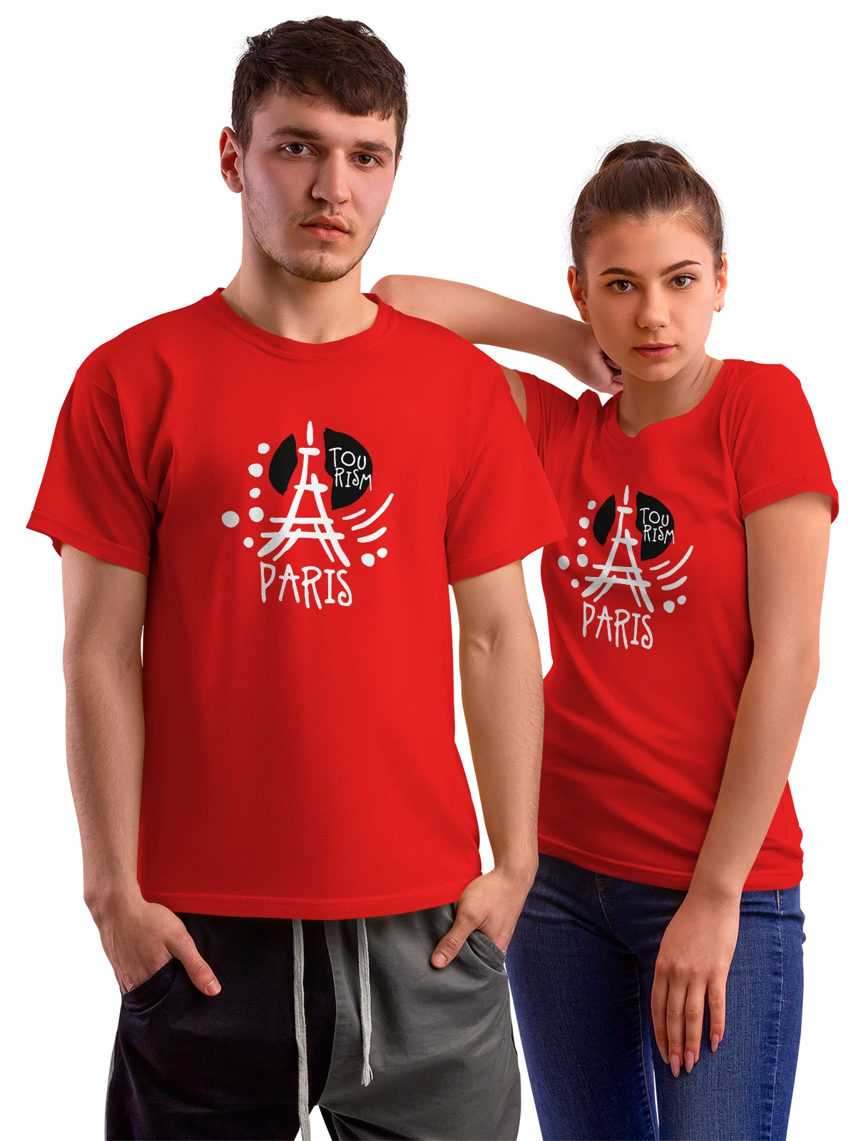 Футболка Париж Paris красная с принтом — футболка подростку — Красная, фото 1