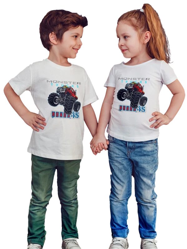 Футболка джип monster trucks — Белая, фото 1