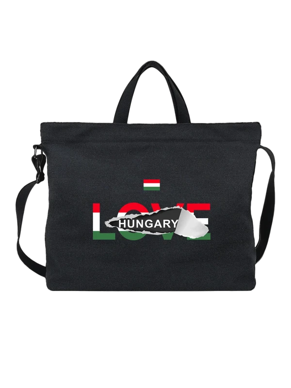 Сумка флаг Венгрии Hungary — Чёрная, фото 1