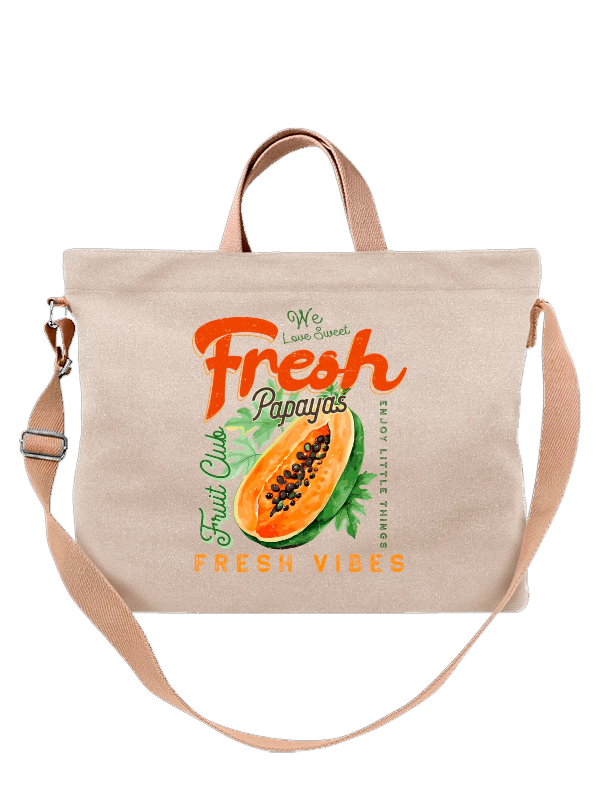 Сумка Папайя papayas fresh vibes белая с принтом — растительная пища — Белая, фото 1