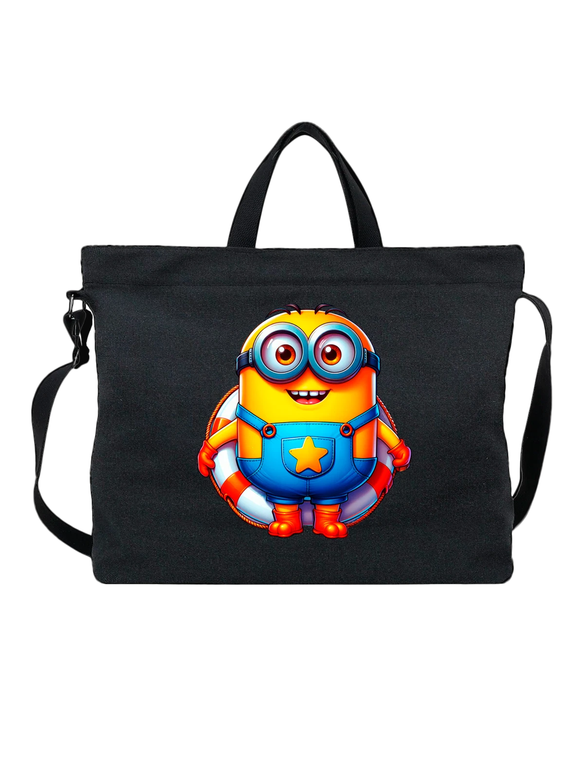 Сумка Миньон в отпуске Minion чёрная с принтом — подарок поклоннику — Чёрная, фото 1