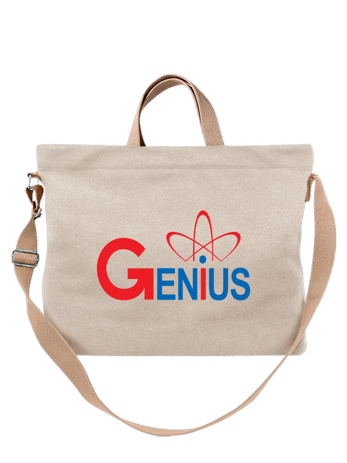 Сумка Genius белая с принтом — современная айдентика — Белая, фото 1