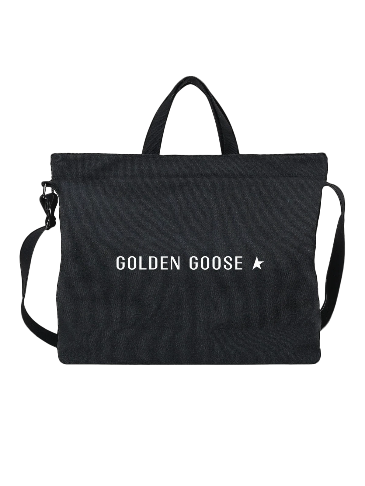Сумка Golden Goose чёрная с принтом — уличный стиль — Чёрная, фото 1