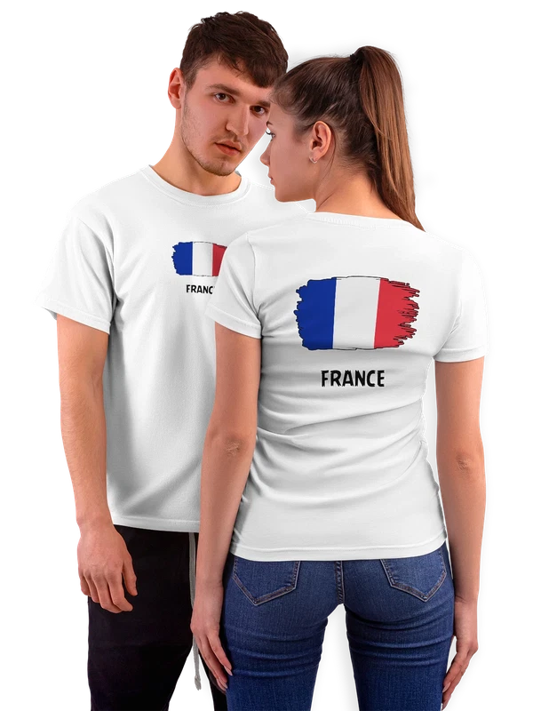 Футболка с флагом Франция France — Белая, фото 1
