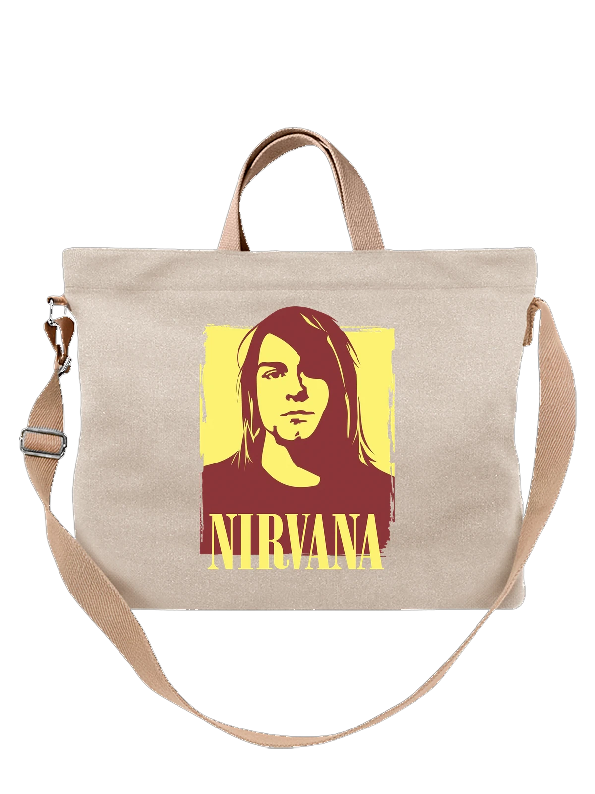 Сумка C Nirvana Курт Кобейн белая с принтом — grunge — Белая, фото 1