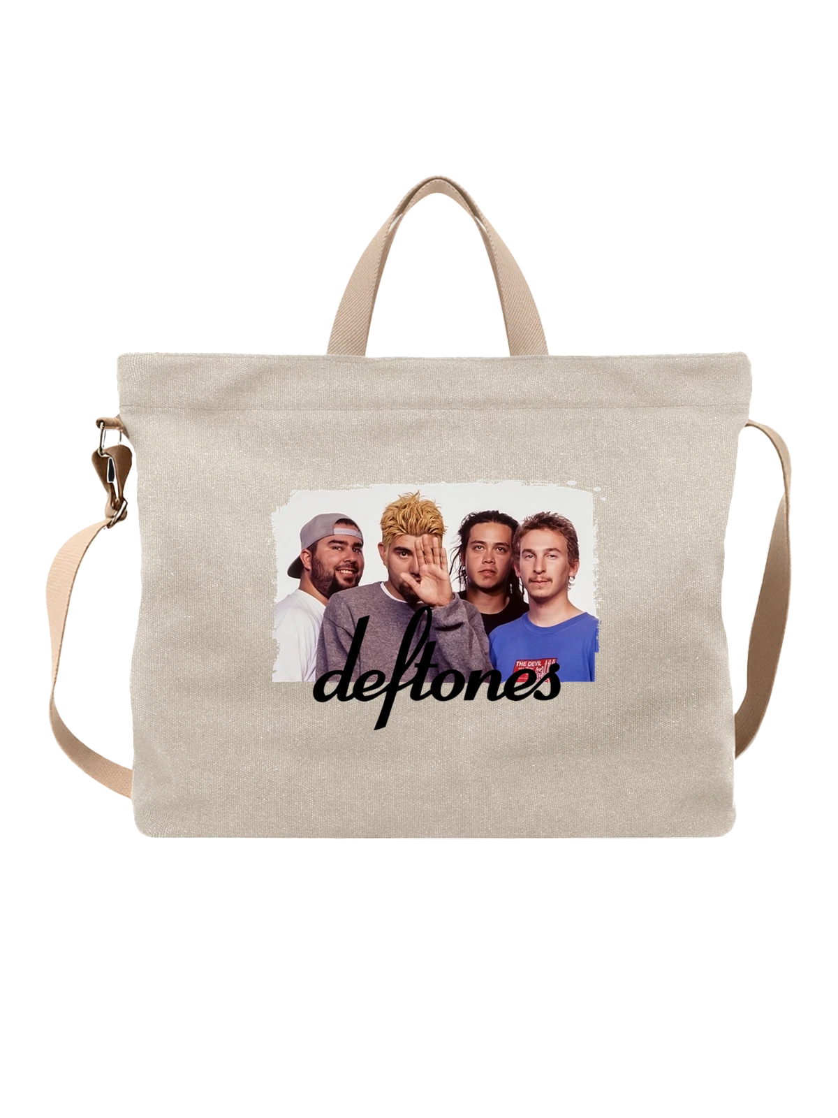 Сумка Группа Deftones белая с принтом — исполнитель — Белая, фото 1