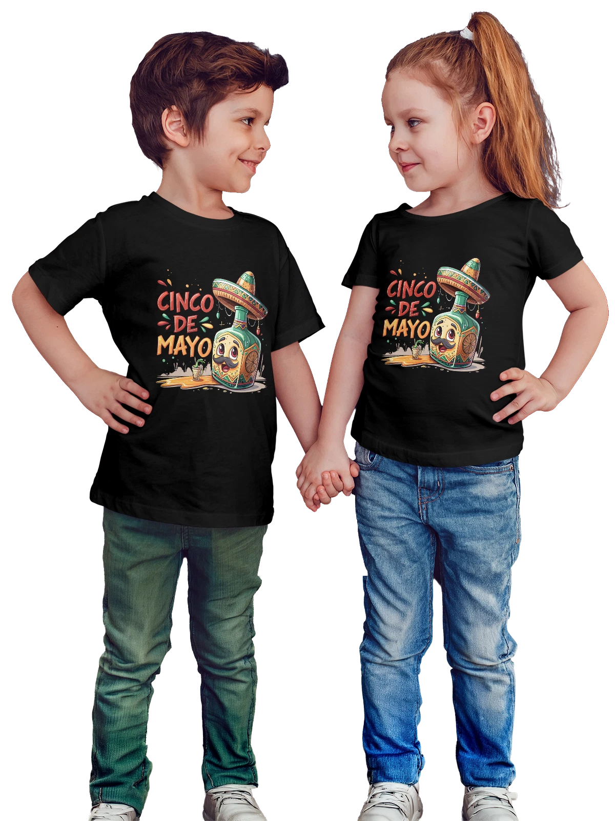 Футболка детская Текила Cinco de Mayo мексиканский праздник веселье чёрная с принтом — традиционный напиток — Чёрная, фото 1
