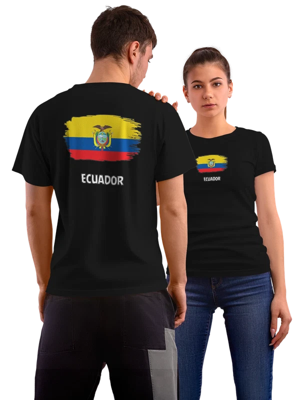 Футболка c флагом Эквадор Ecuador — Чёрная, фото 1