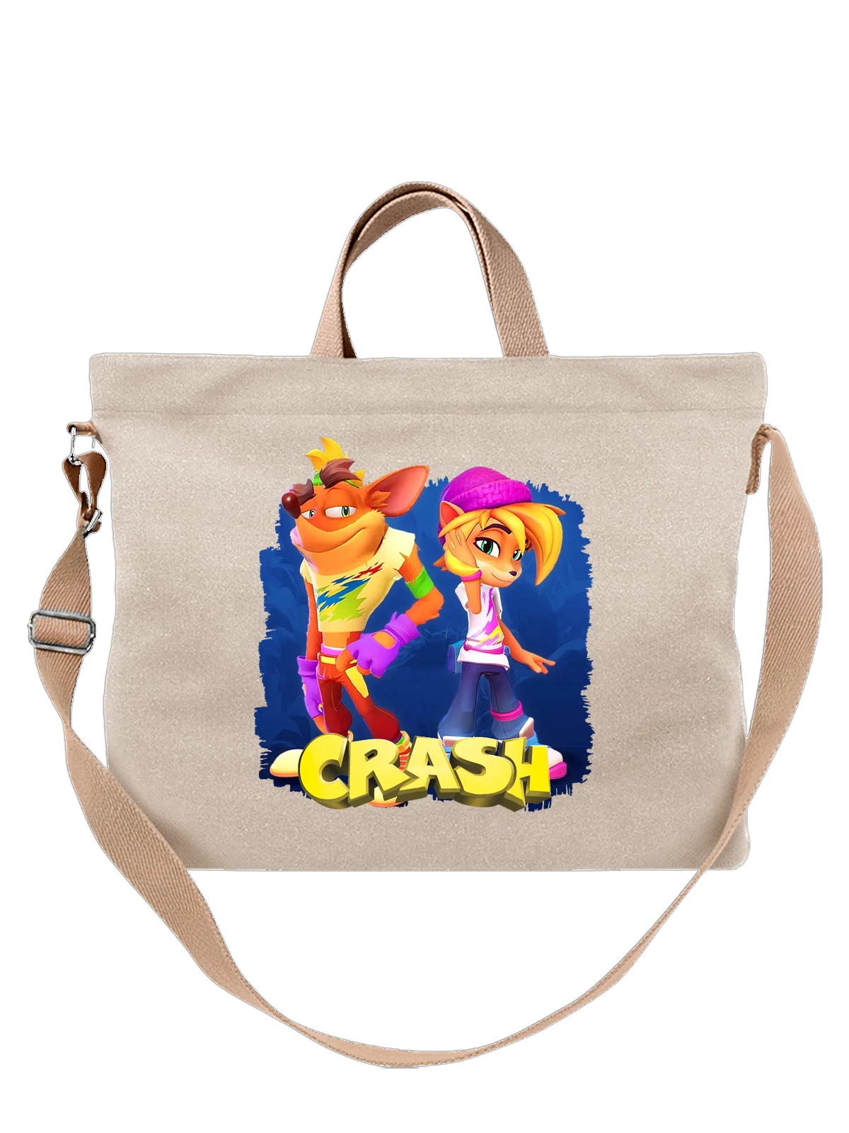 Сумка Crash bandicoot белая с принтом — ностальгия 90-х — Белая, фото 1