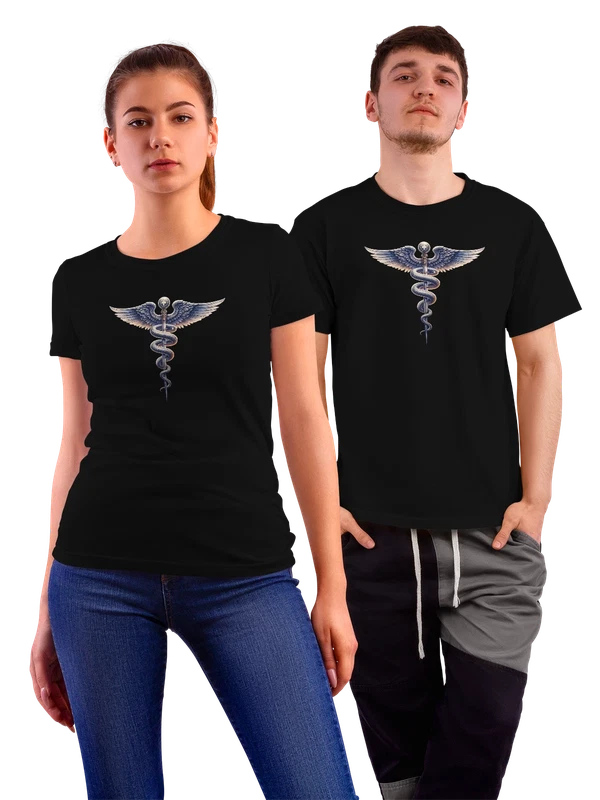 Футболка с символом медицины — Чёрная, фото 1