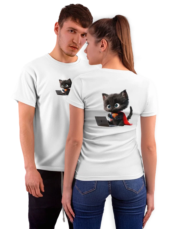 Футболка котик Superman — Белая, фото 1