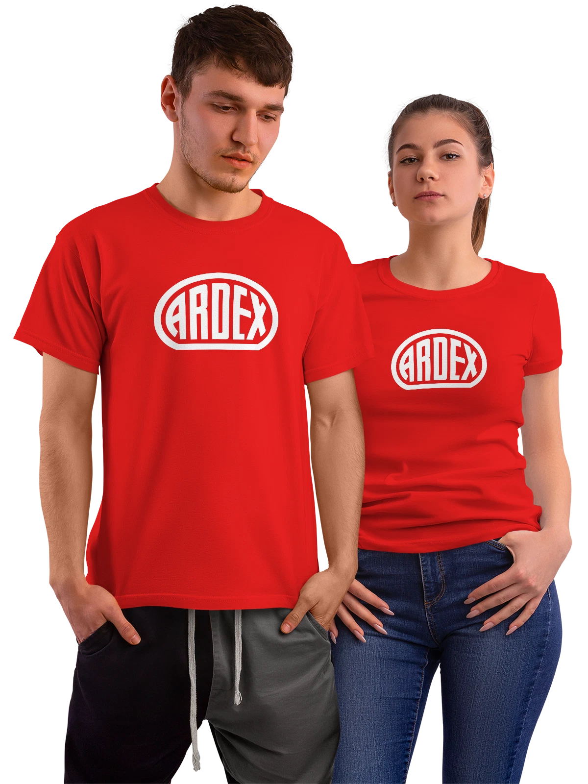 Футболка Ardex красная с принтом — плиточные работы — Красная, фото 1