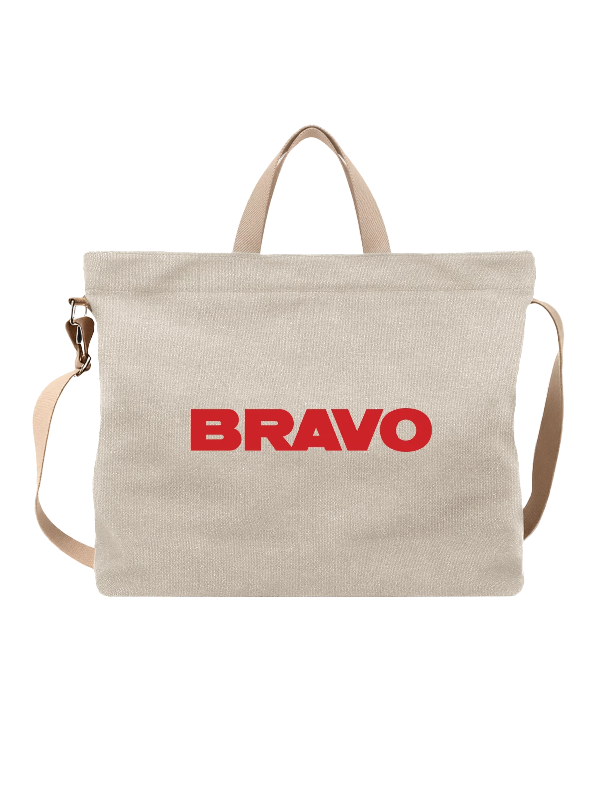 Сумка Bravo белая с принтом — современная айдентика — Белая, фото 1