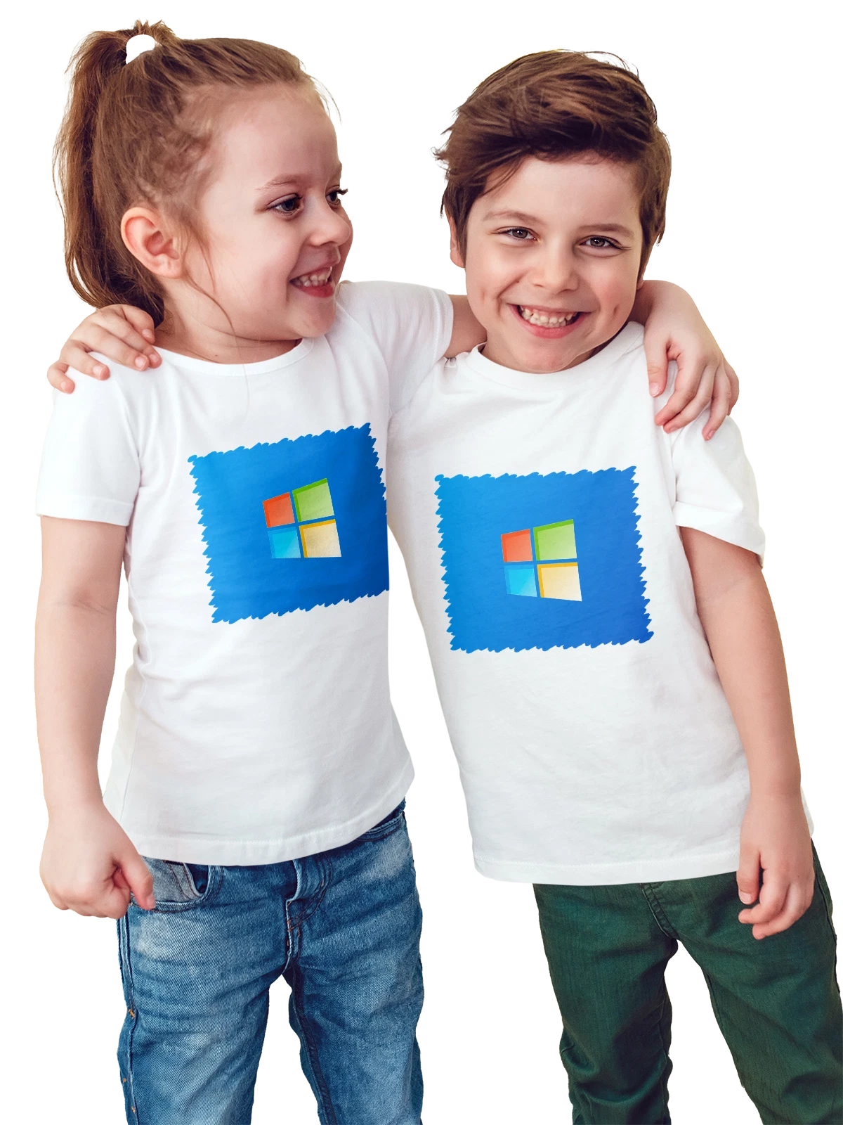 Футболка детская Компьютер Windows белая с принтом — визуальное искусство — Белая, фото 1
