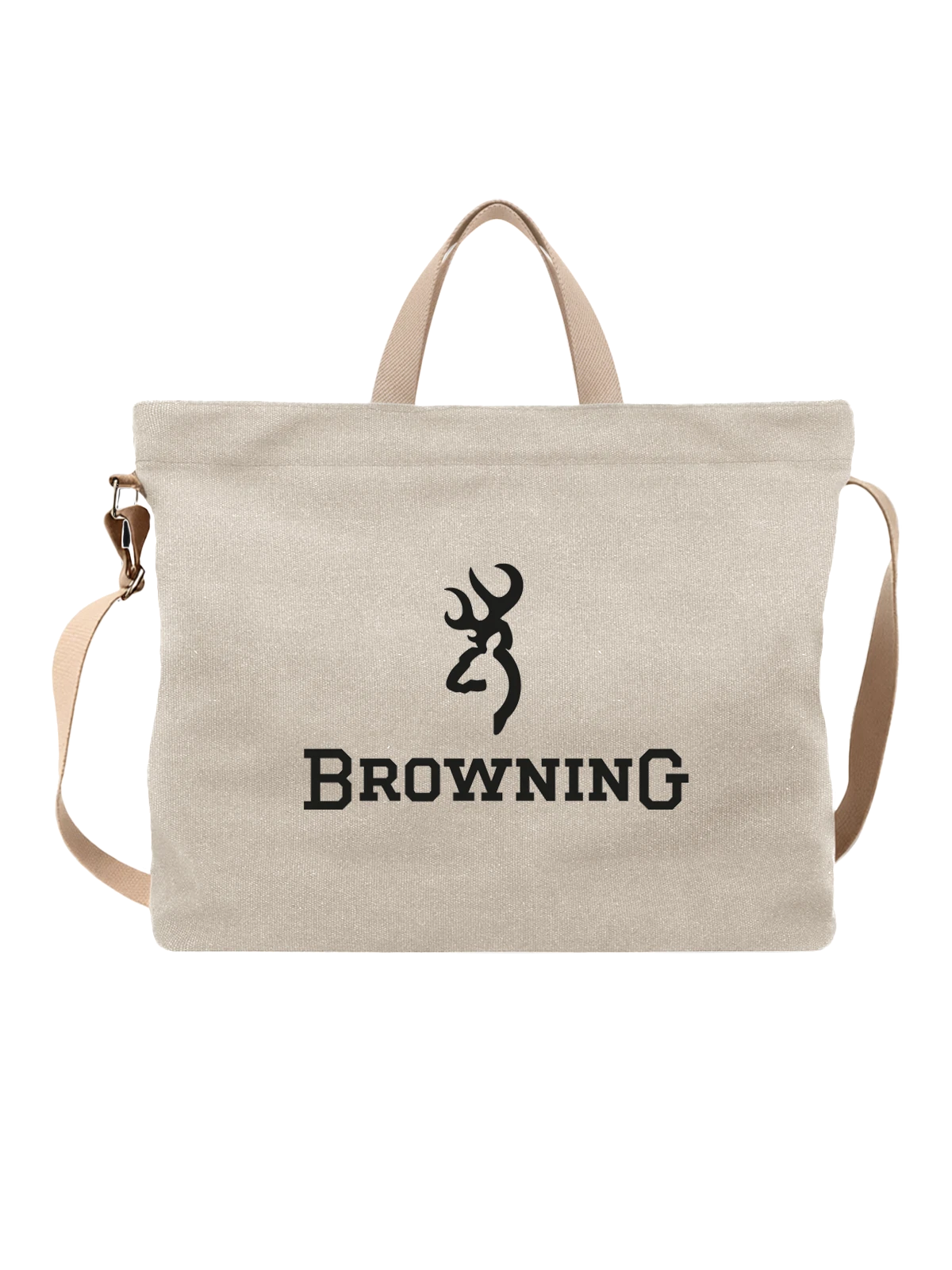 Сумка Browning белая с принтом — современная айдентика — Белая, фото 1
