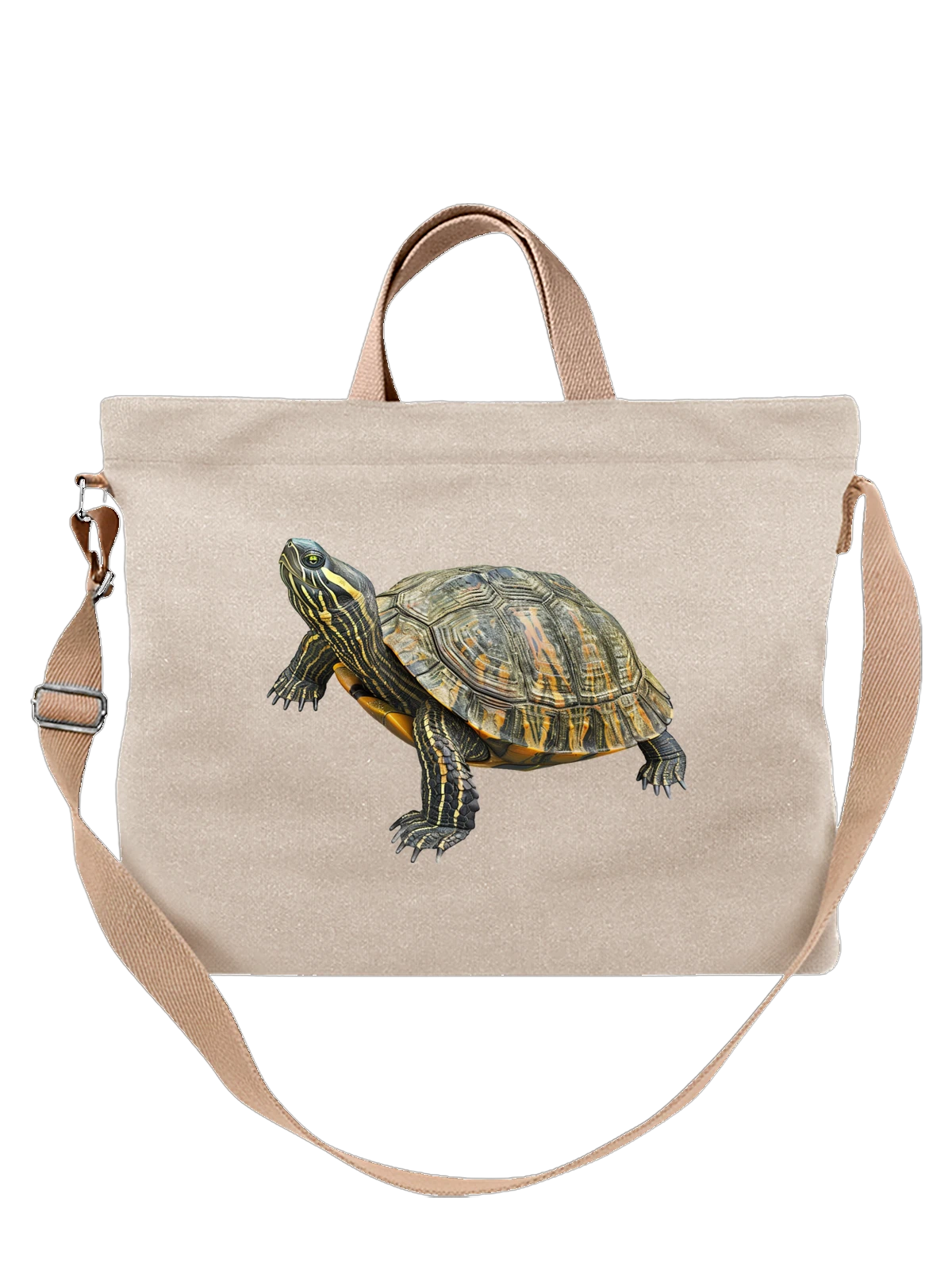 Сумка Красноухая черепаха в дикой природе белая с принтом — aquatic turtle — Белая, фото 1