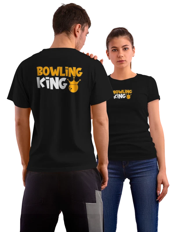 Футболка надпись bowling king — Чёрная, фото 1