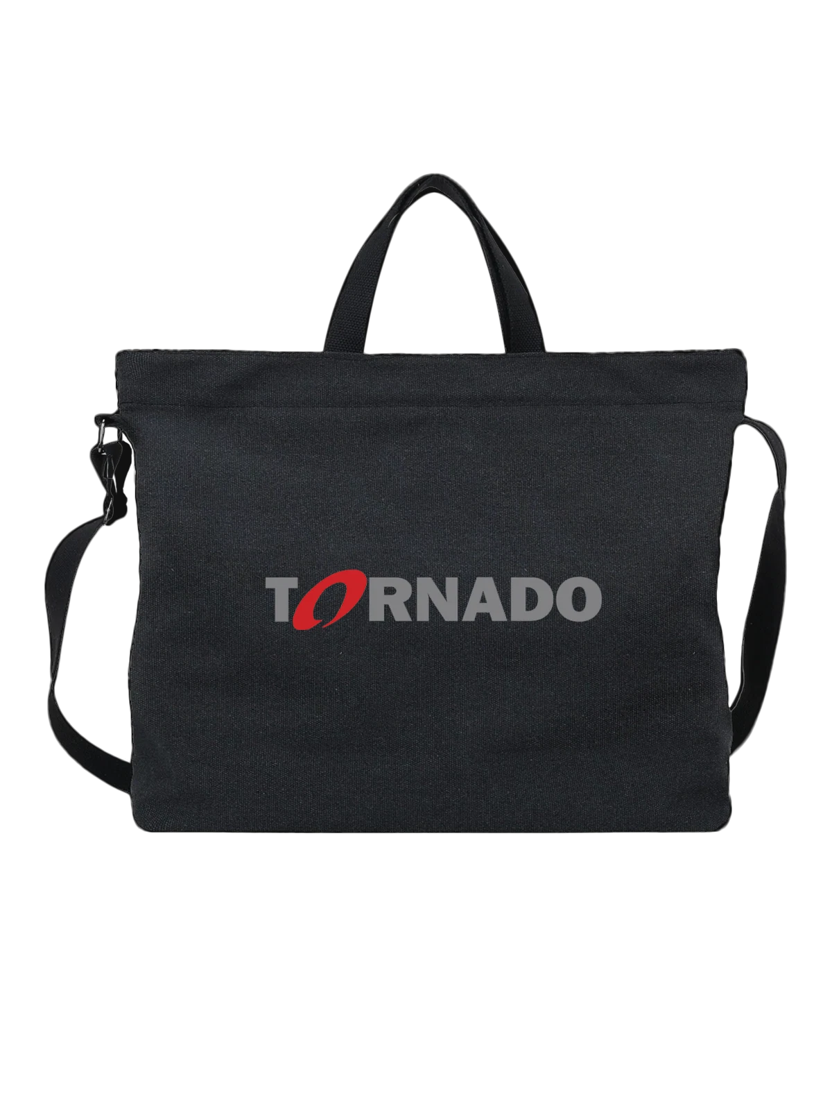 Сумка Tornado чёрная с принтом — современная айдентика — Чёрная, фото 1