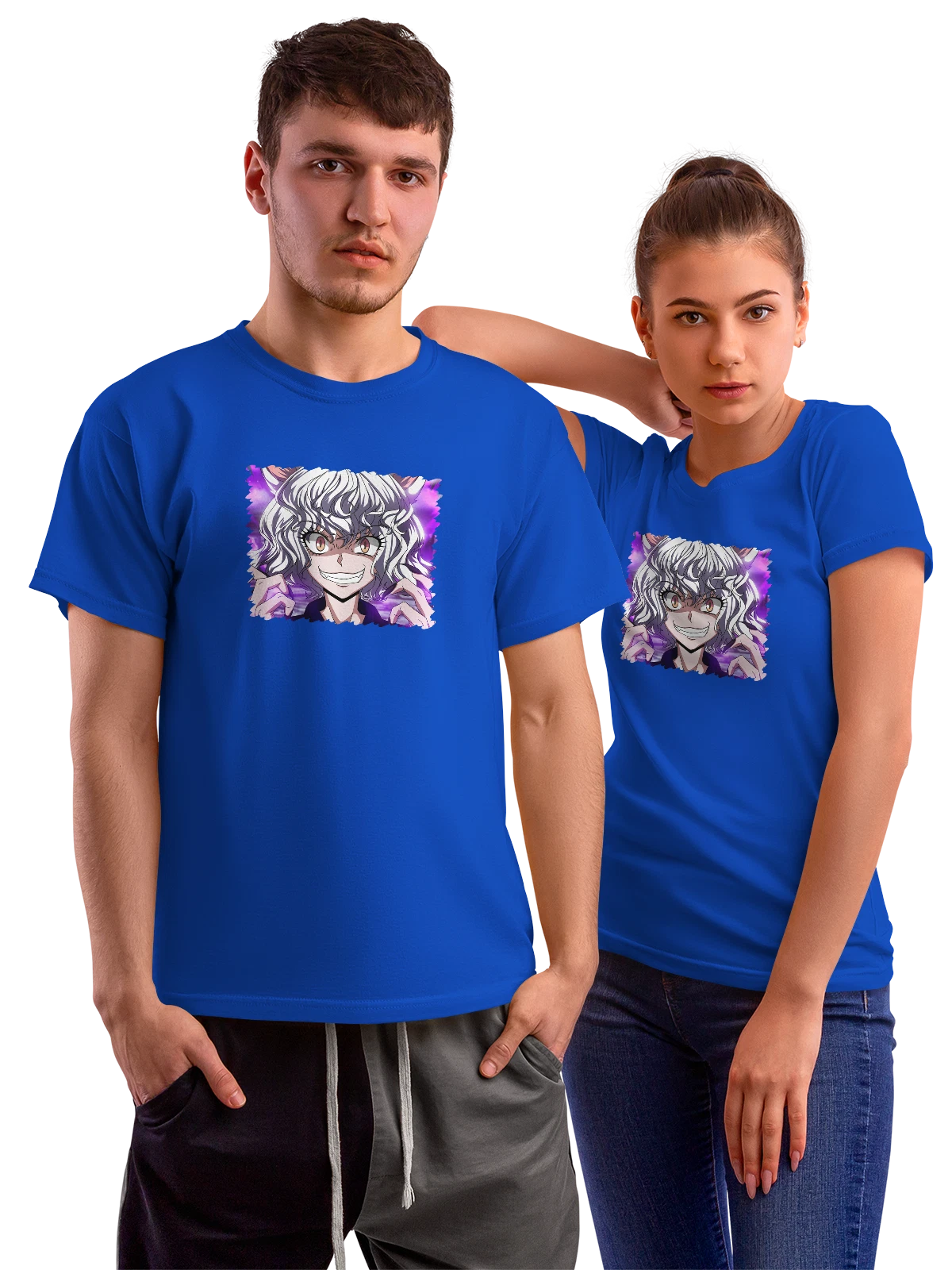 Футболка Anime Neferpitou Fan Art синяя с принтом — яркая иллюстрация — Синяя, фото 1