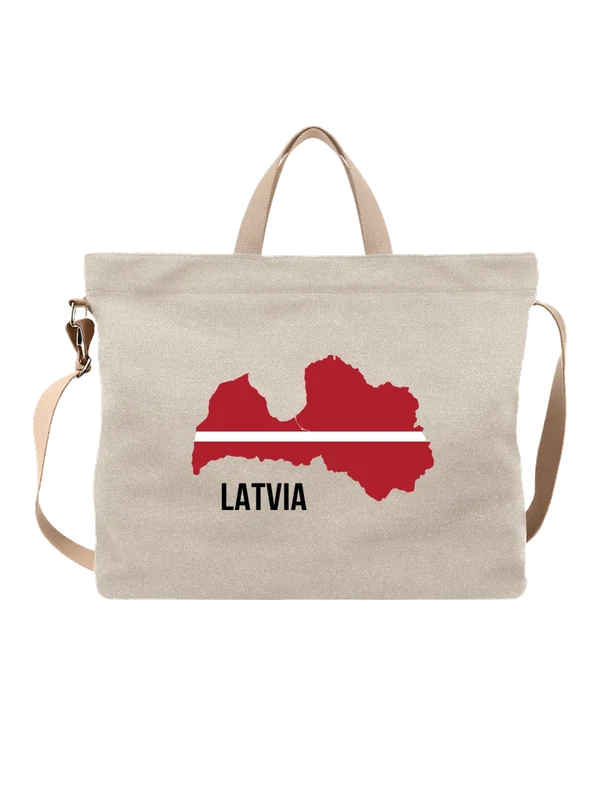 Сумка с флагом Латвии Latvia — Белая, фото 1