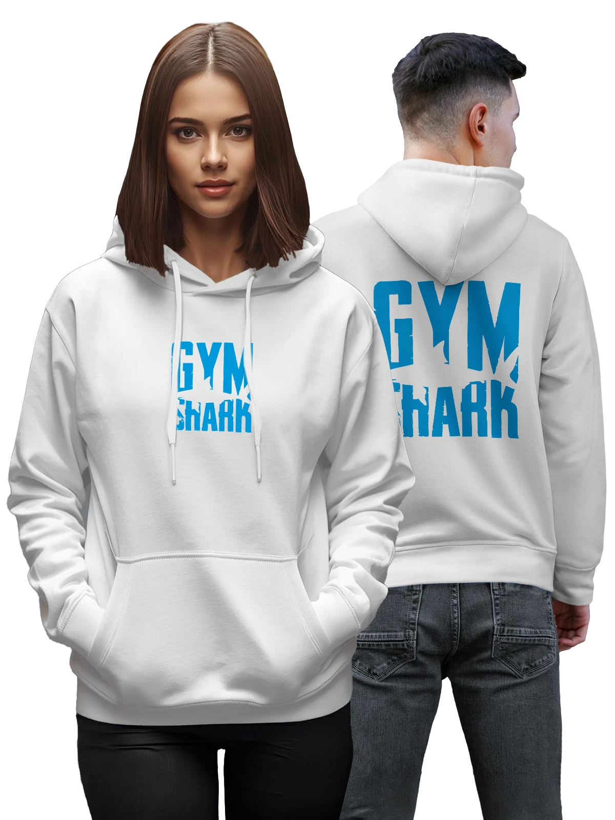 Худи Run Surf голубой леттеринг с волной белое с принтом — принт — Белая, фото 1