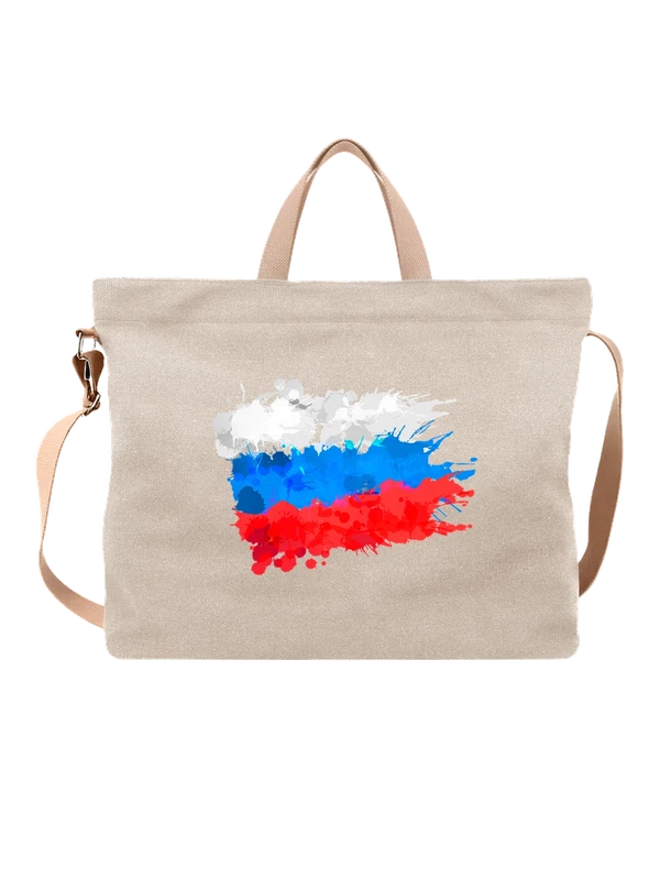 Сумка с флагом России — Белая, фото 1