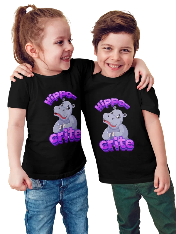 Футболка бегемот hippo crite — Чёрная, фото 1