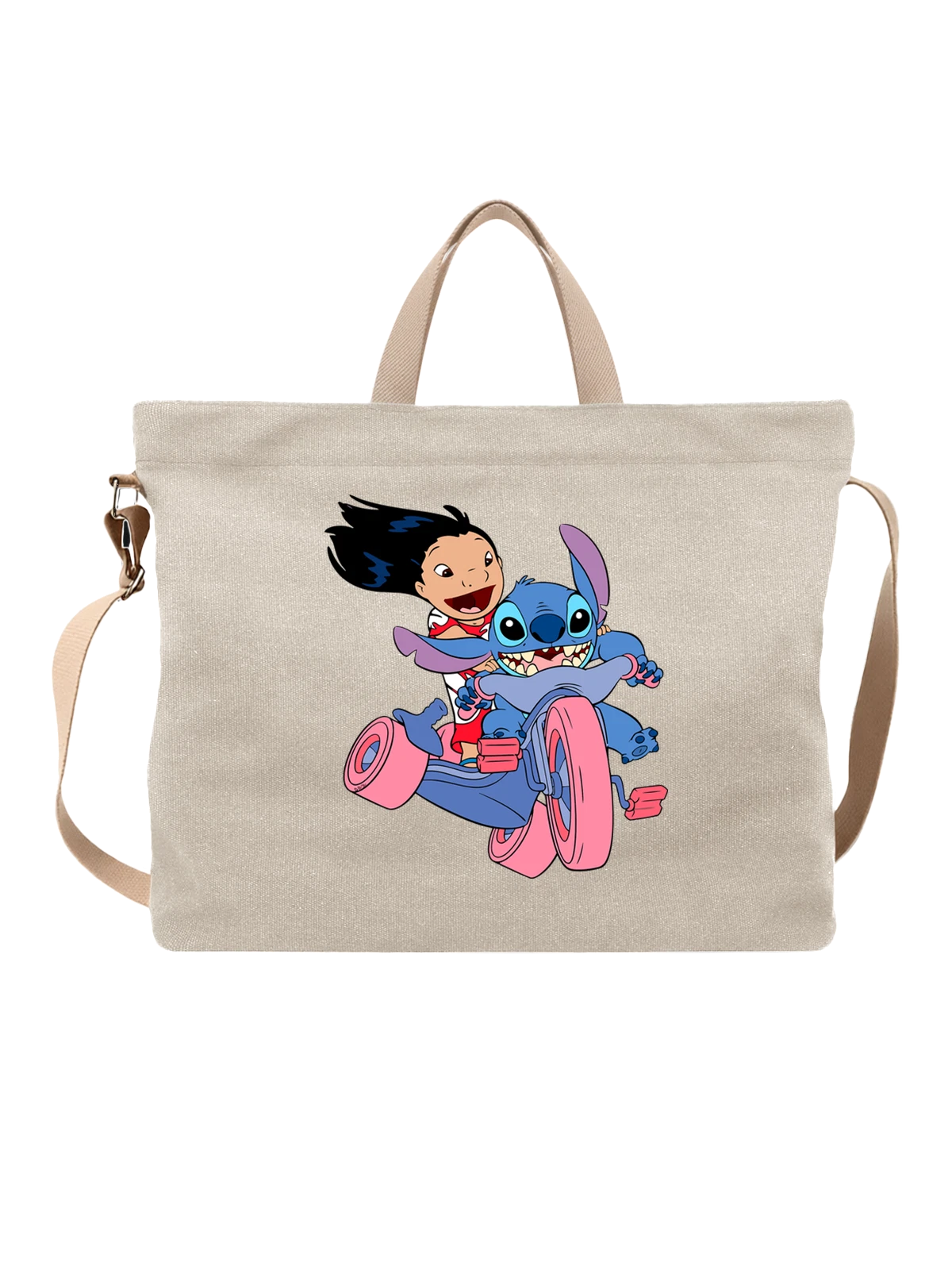 Сумка Стич Stitch с Лило белая с принтом — Disney мультфильм — Белая, фото 1