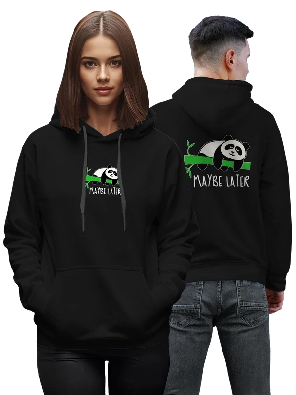 Худи с пандой maybe later — Чёрная, фото 1