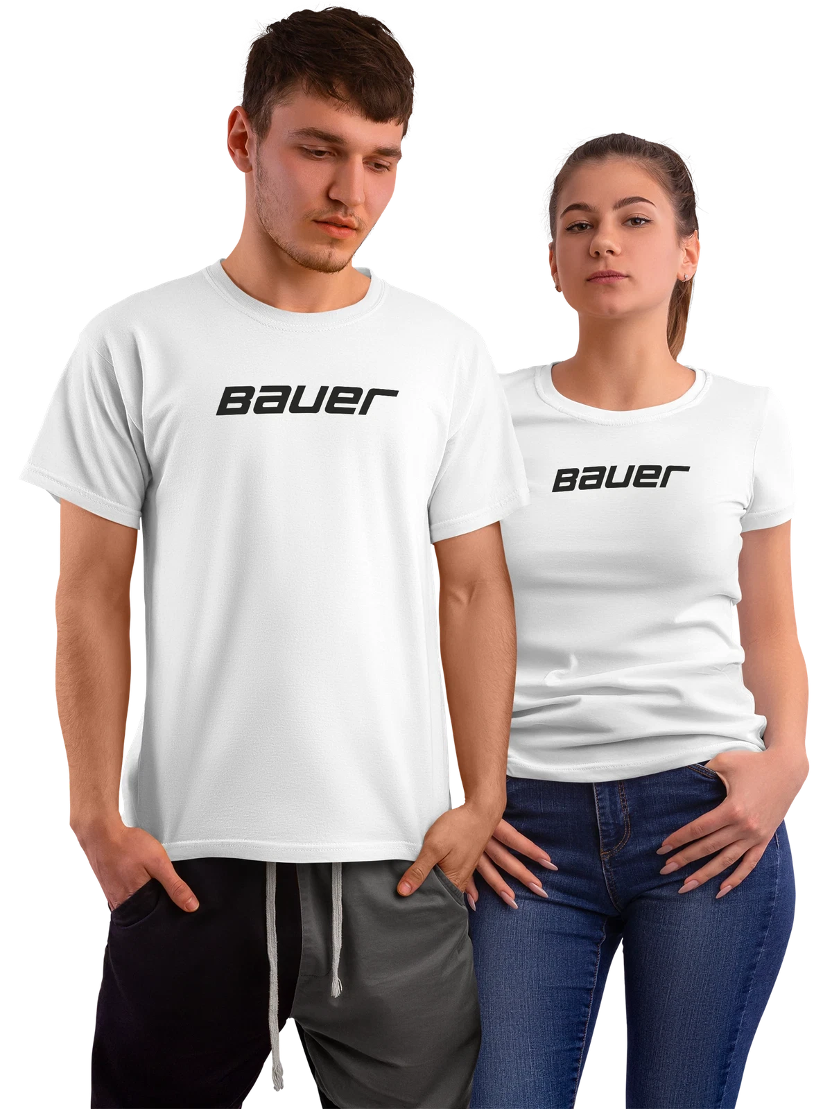 Футболка Bauer белая с принтом — шлемы и защита — Белая, фото 1