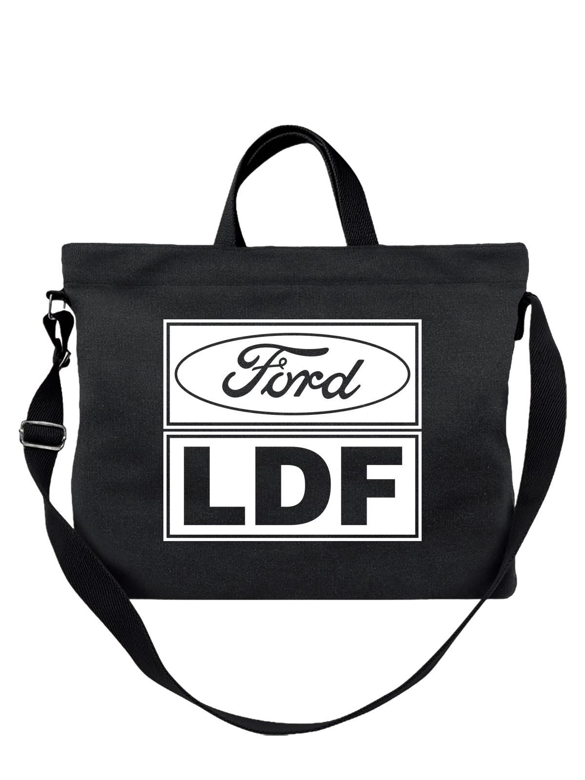 Сумка Ford чёрная с принтом — монохромный принт — Чёрная, фото 1